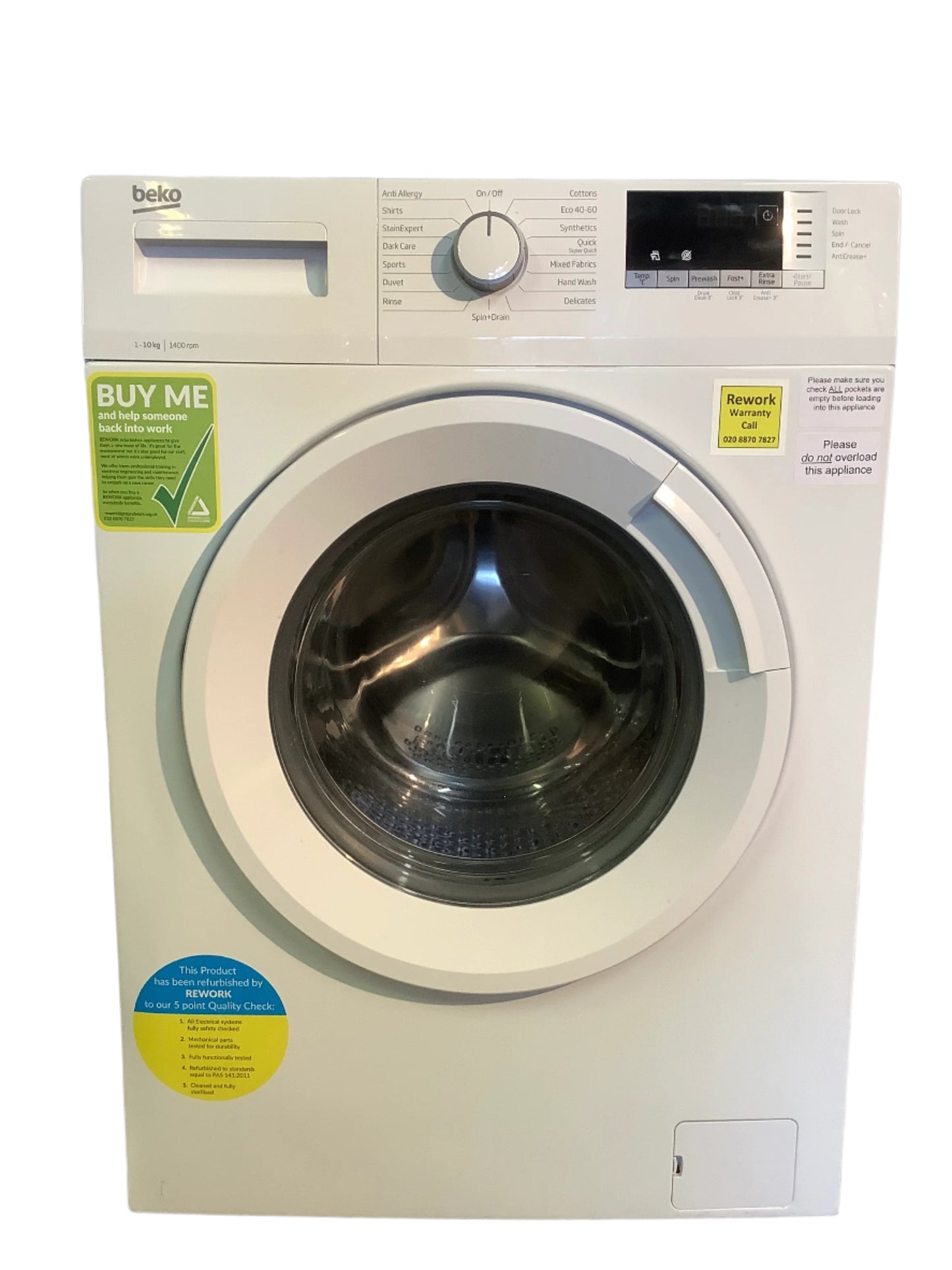 Beko 10kg Washing Machine WTK104151W L48732