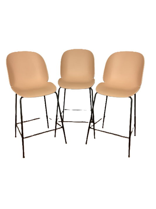 3 x Gam Fratesi GUBI Beetle Bar Stool,{naked pink } Shell F27165