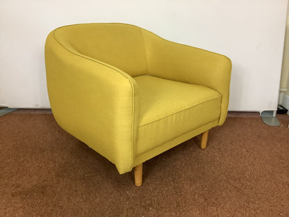 Made.com Haring Armchair, Orleans Yellow Weave. F27166