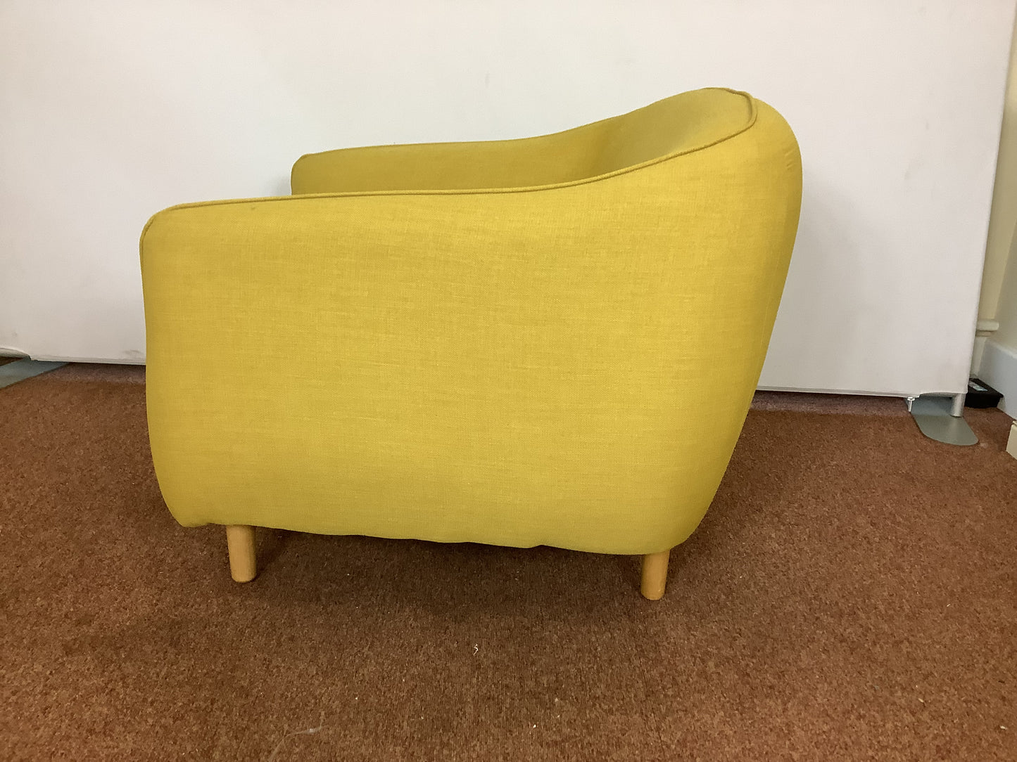 Made.com Haring Armchair, Orleans Yellow Weave. F27166