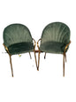 2 x Sylvia Carver Green Velvet Dining Chair F25997 A