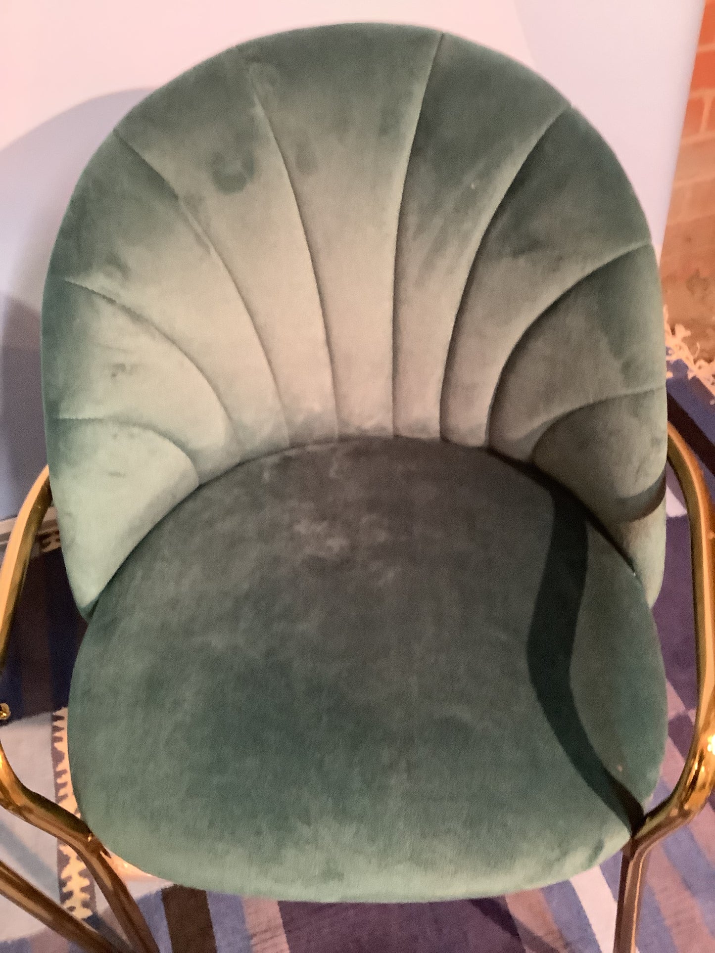 2 x Sylvia Carver Green Velvet Dining Chair F25997 A
