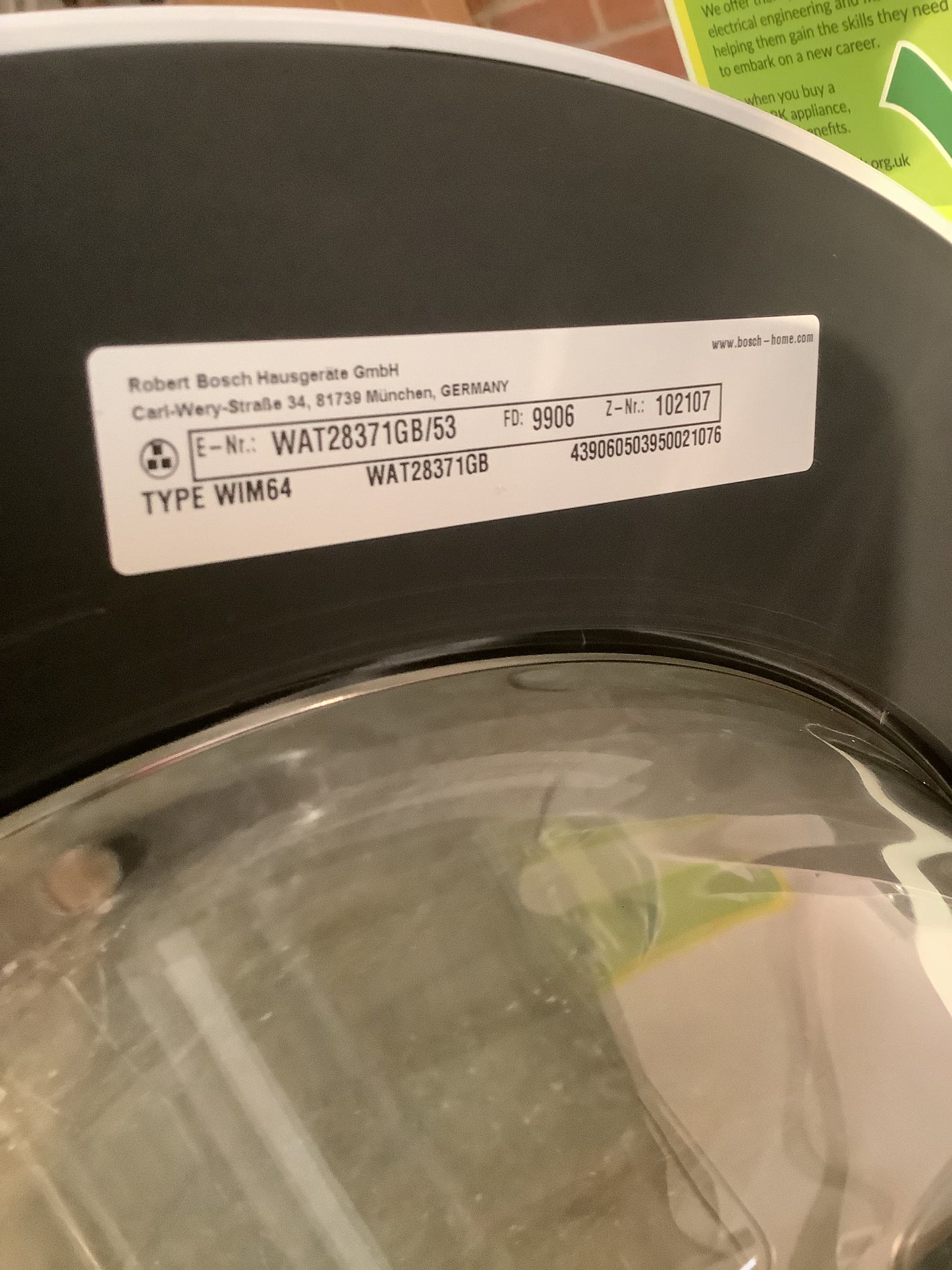 Bosch Washing Machine WAT28371GB/53 L47533