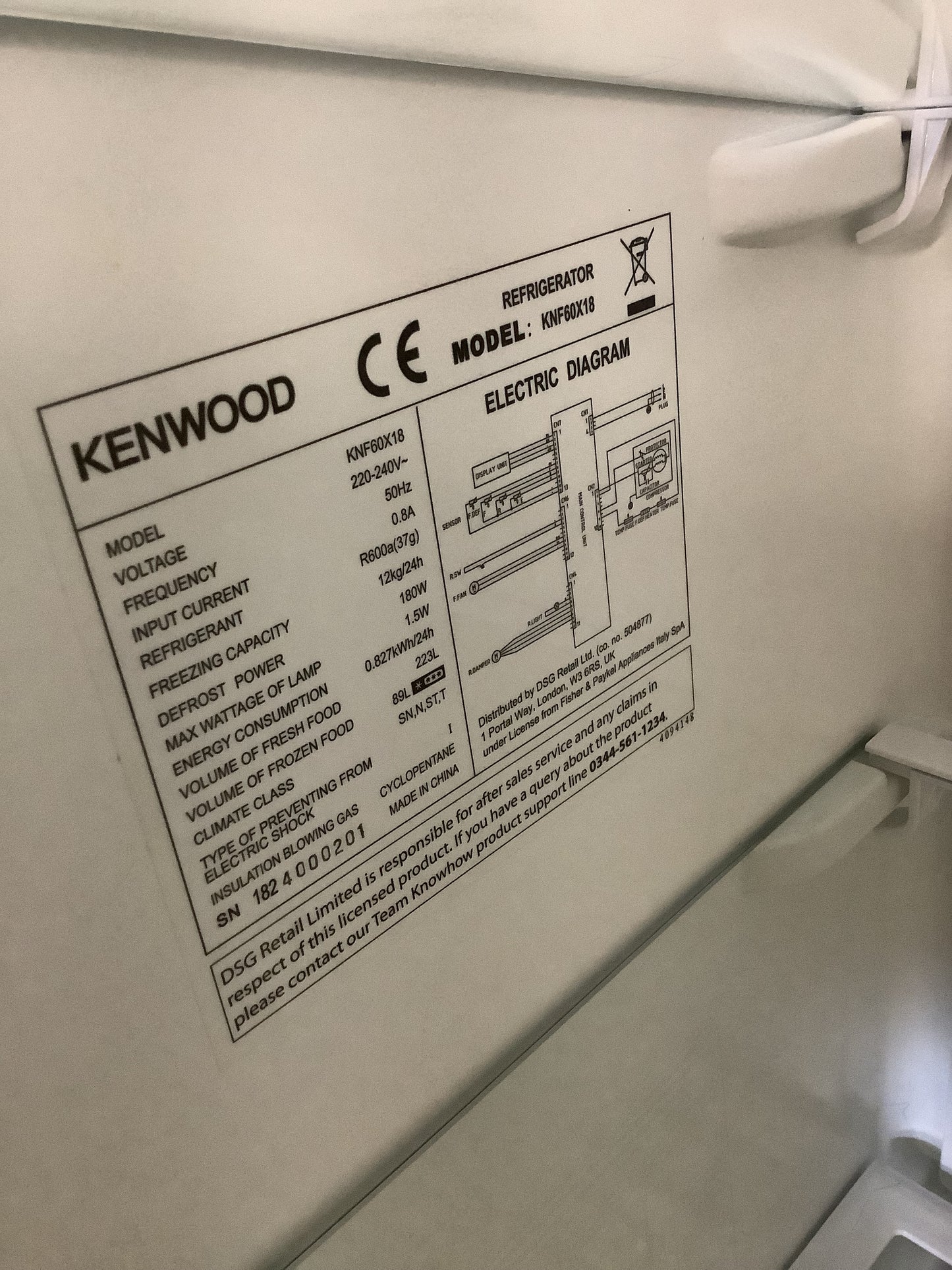 Kenwood Fridge Freezer KNF60X18 L47895