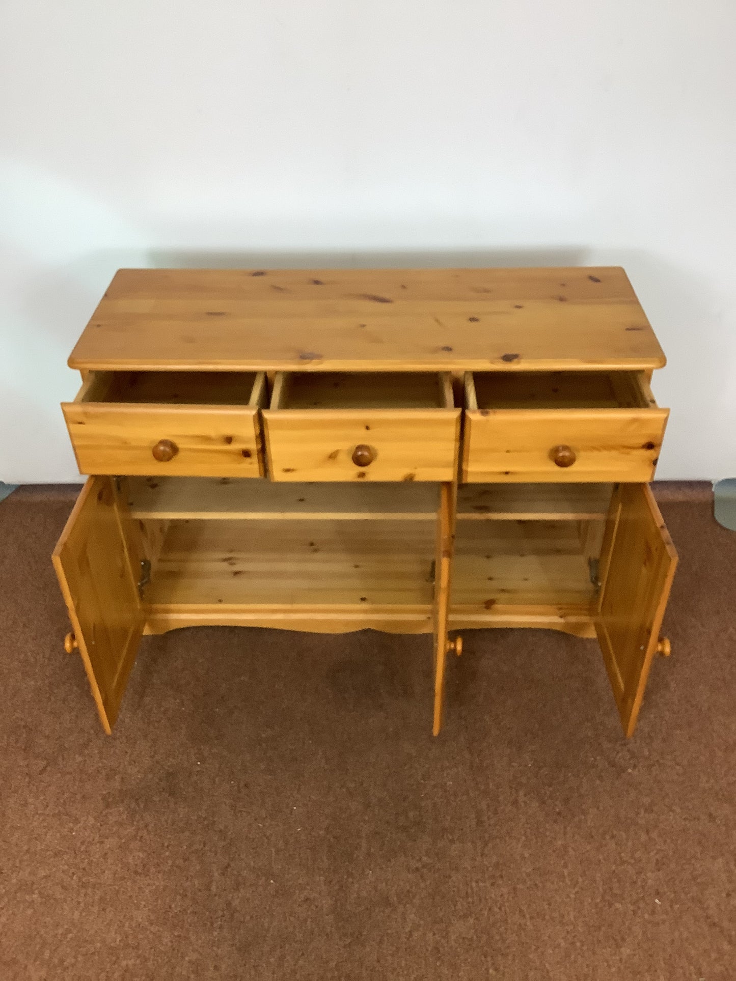Pine 3 Draw / 2 Cupboard Sideboard F27407