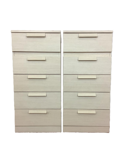 {PAIR} GAMI By Bensons for Beds 5 Draw Narrow Chest of Drawers F27411