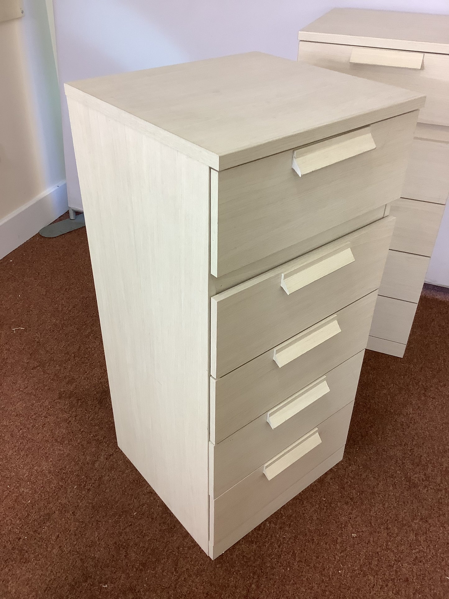 {PAIR} GAMI By Bensons for Beds 5 Draw Narrow Chest of Drawers F27411