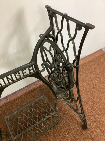 Singer Sewing Machine Cast Iron Treadle Base F27413