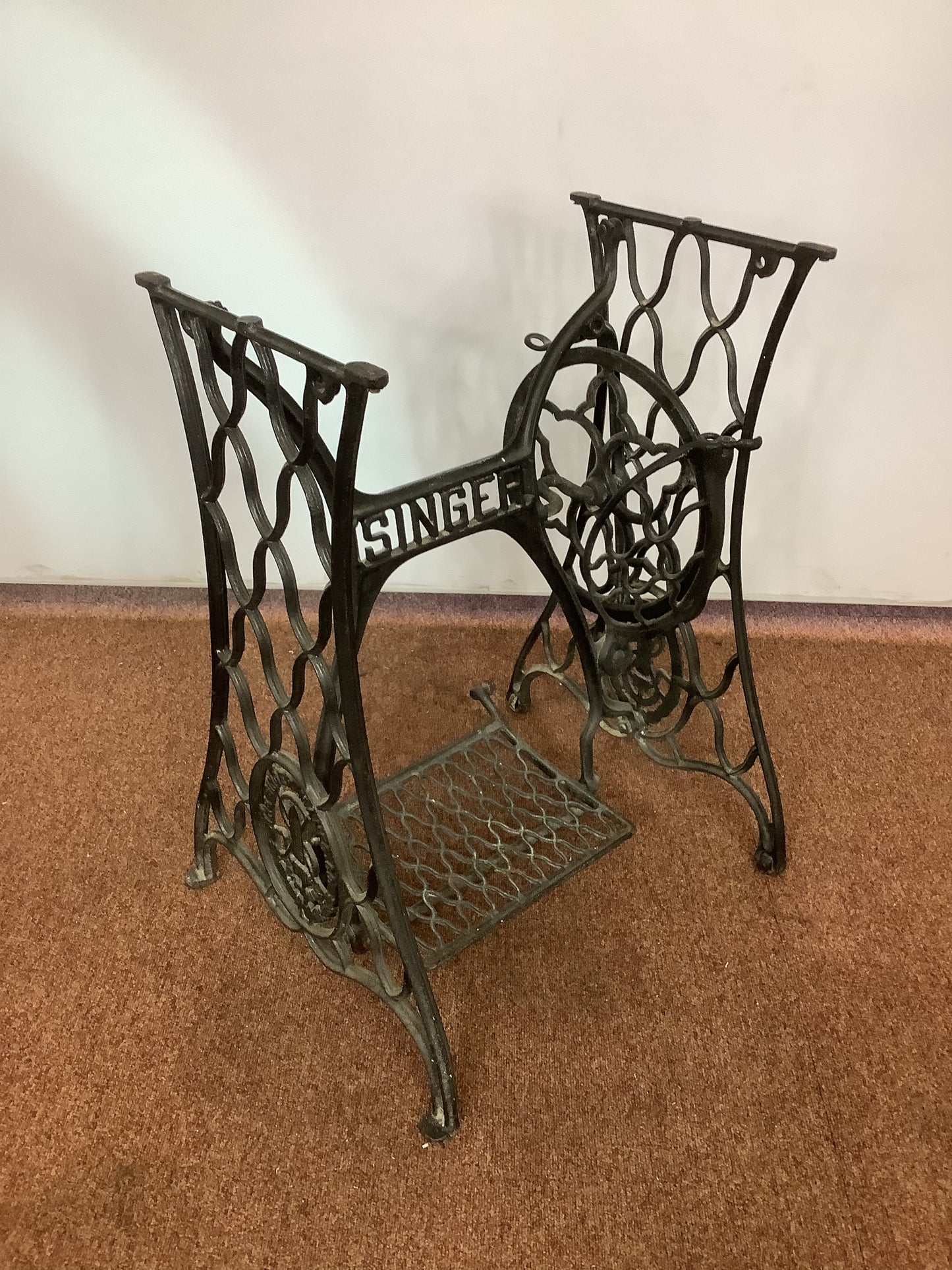 Singer Sewing Machine Cast Iron Treadle Base F27413