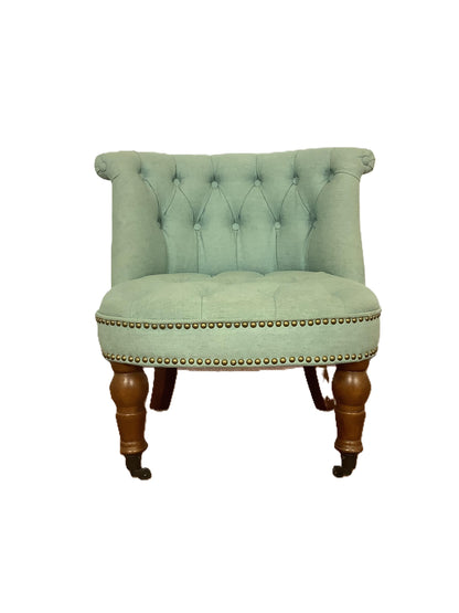 {Bouji} Light Green Tufted Back Slipper / Cocktail Chair F27414