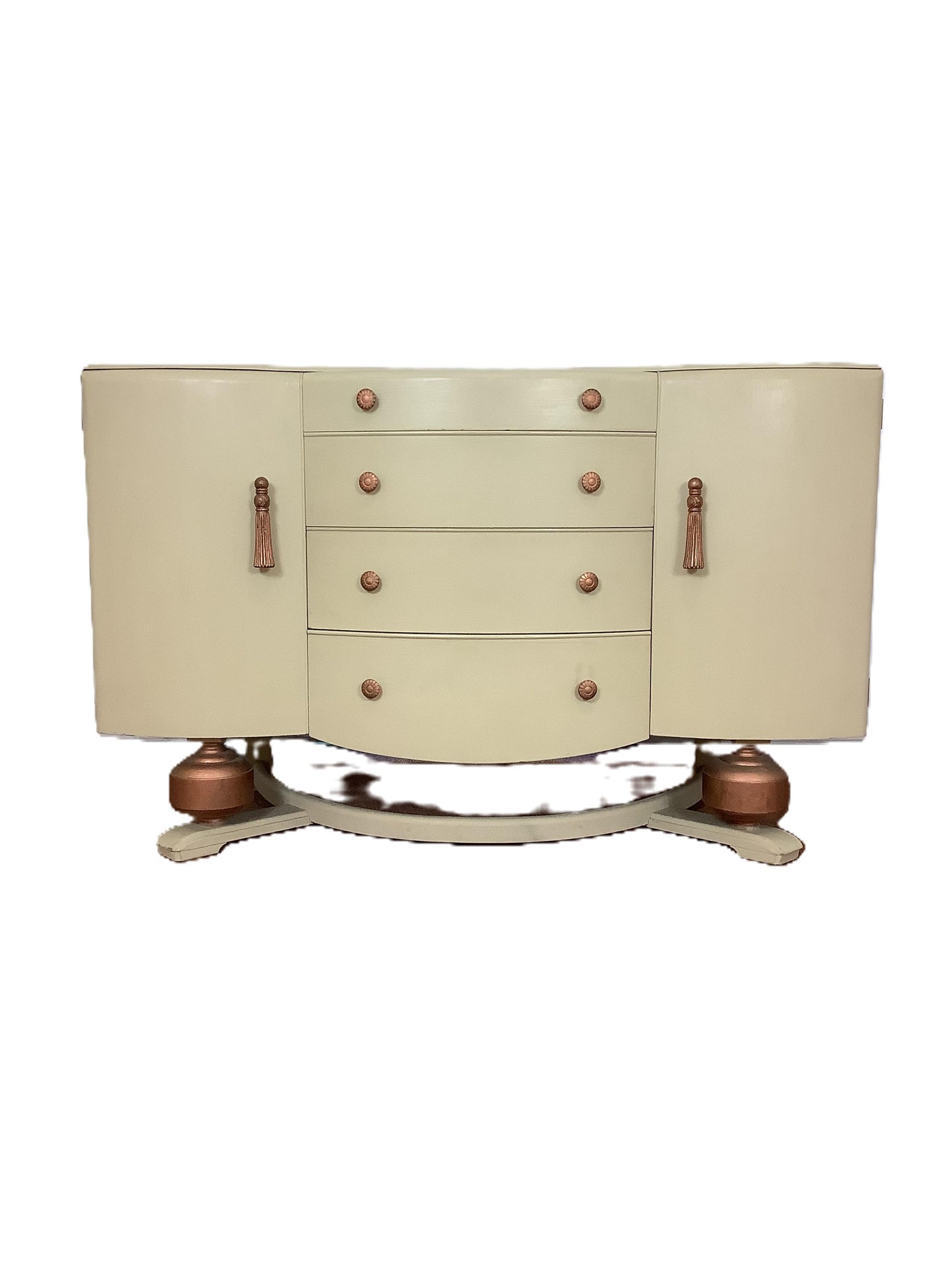 BEAUTILITY Ltd Vintage Shabby Chic 1950s Bow Fronted Sideboard Cabinet F27421