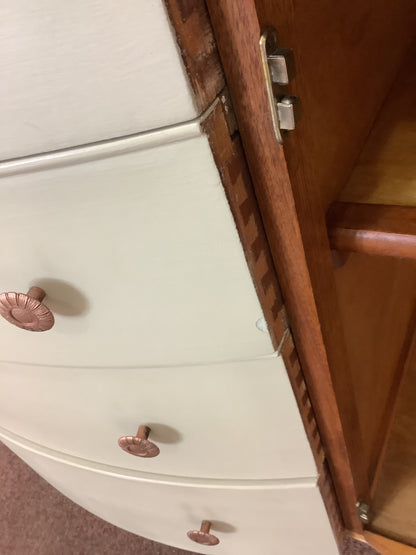 BEAUTILITY Ltd Vintage Shabby Chic 1950s Bow Fronted Sideboard Cabinet F27421