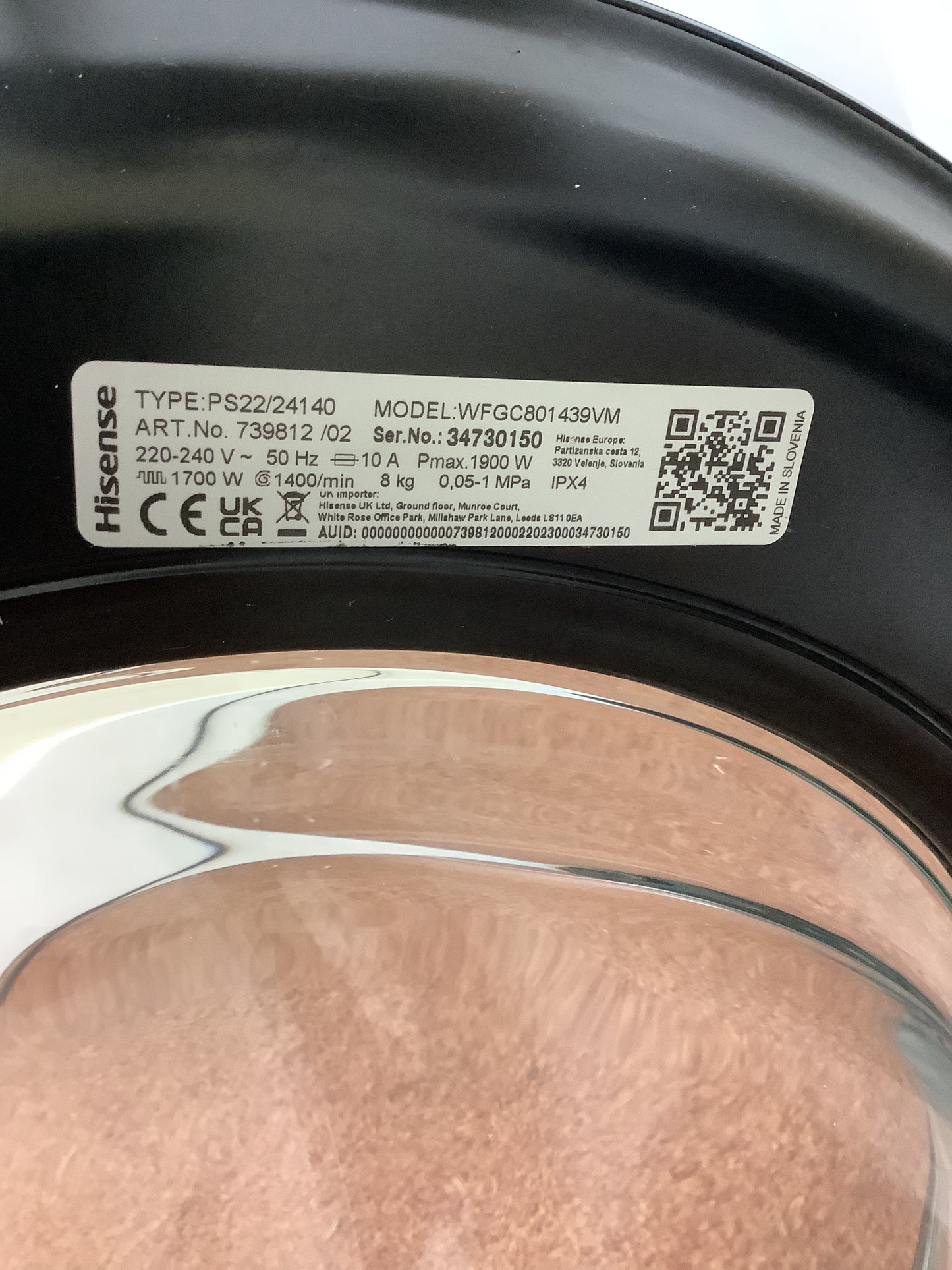 Hisense 8kg Washing Machine WFGC801439VM L52475