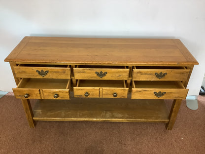 CTH Sherrill Occasional Antique Pine 6 Drawer Sideboard F27422