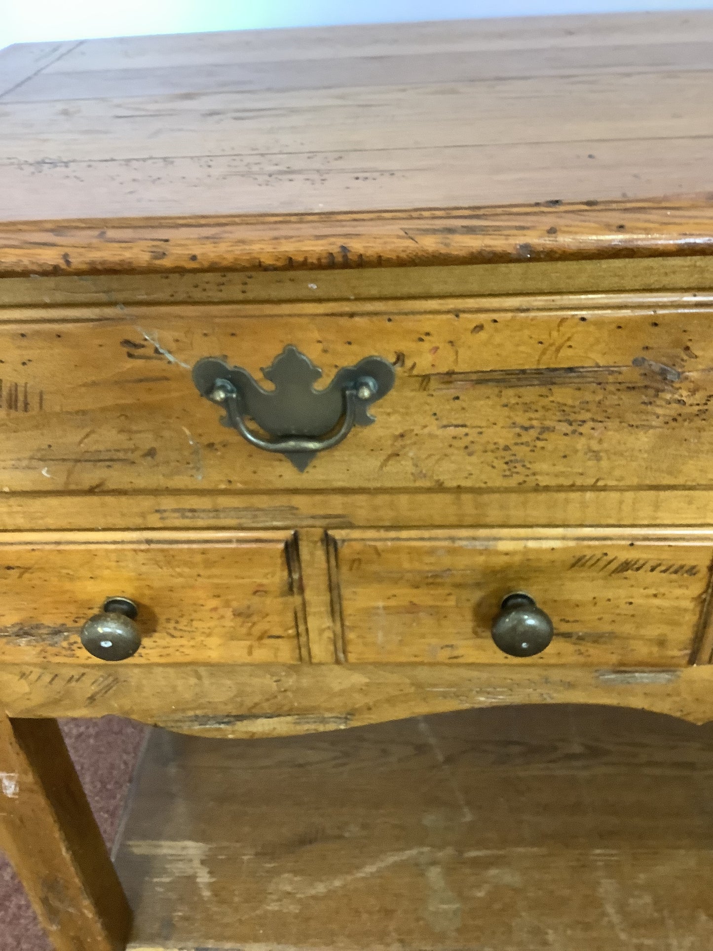 CTH Sherrill Occasional Antique Pine 6 Drawer Sideboard F27422