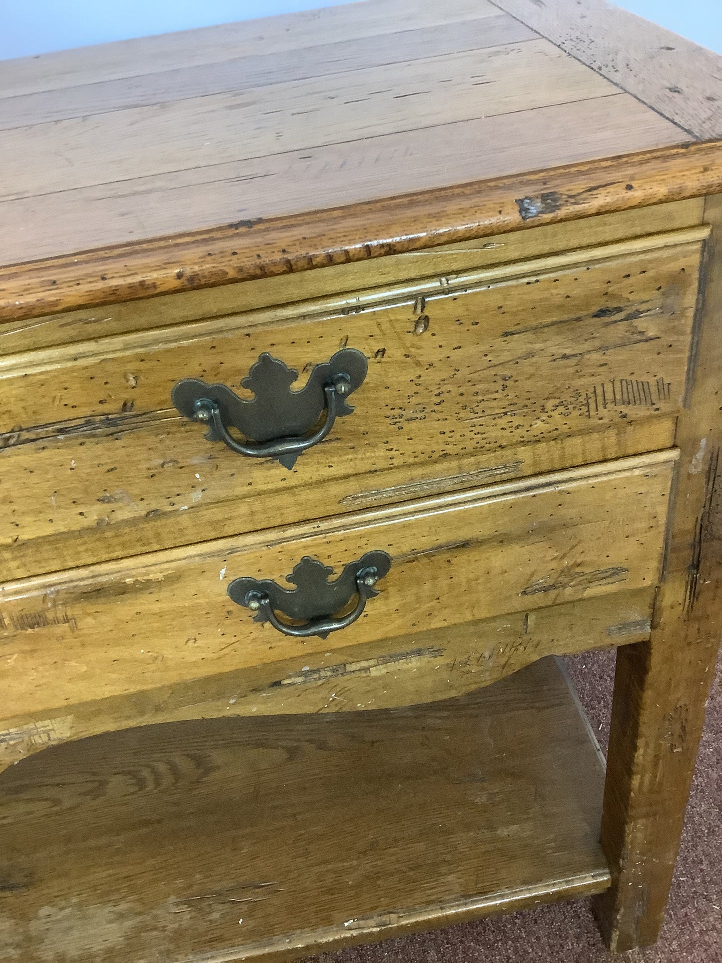 CTH Sherrill Occasional Antique Pine 6 Drawer Sideboard F27422