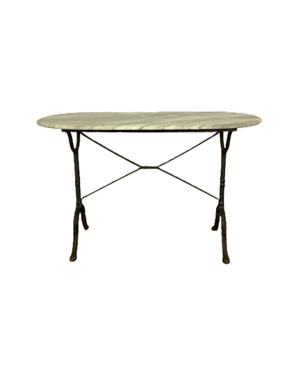 French D-end Marble & Cast Iron Bistro Terrace Table F27423