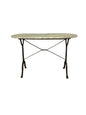 French D-end Marble & Cast Iron Bistro Terrace Table F27423
