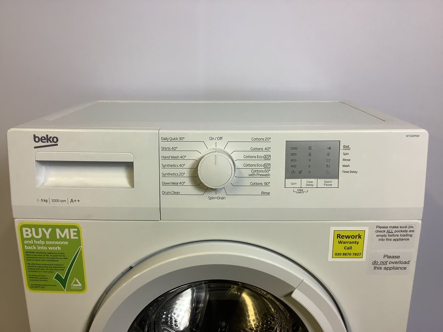 Beko 5kg Washing Machine WTF50M1W L49136
