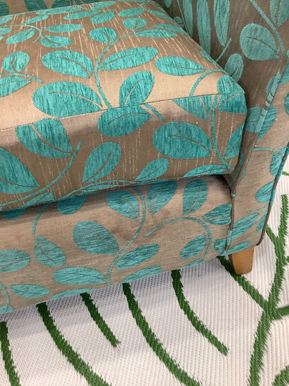 Turquoise & Gold Pattern Armchair F27702