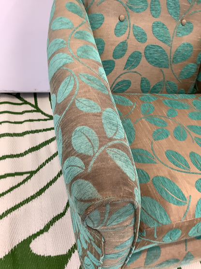 Turquoise & Gold Pattern Armchair F27702