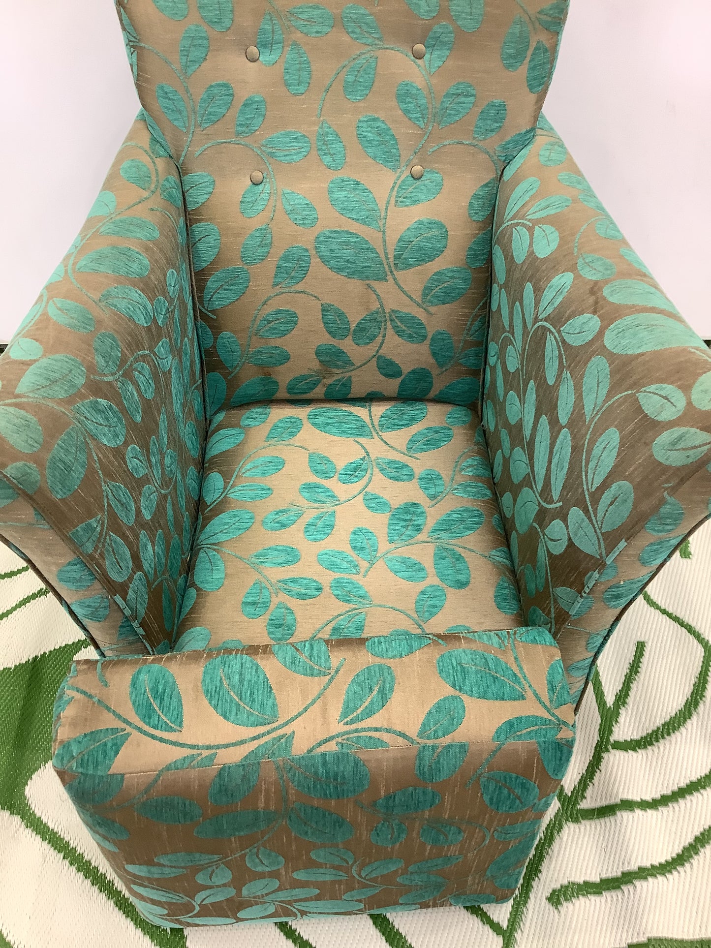 Turquoise & Gold Pattern Armchair F27702