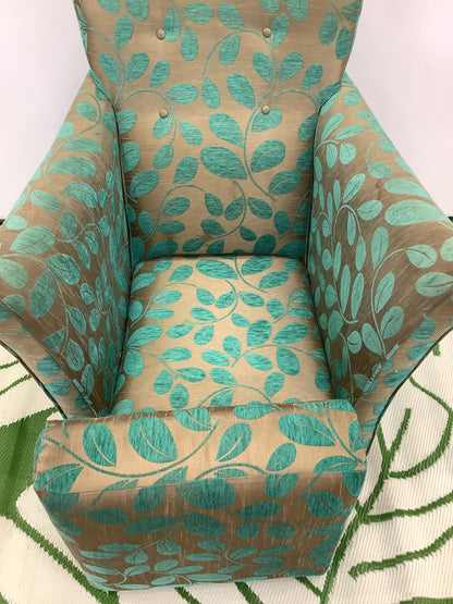 Turquoise & Gold Pattern Armchair F27702
