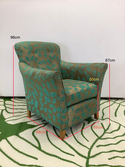 Turquoise & Gold Pattern Armchair F27702