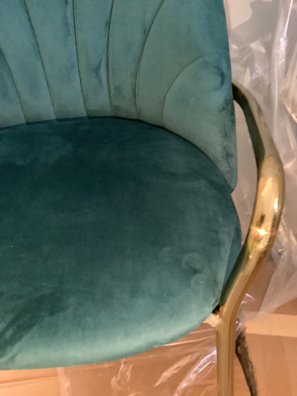 2 x Sylvia Carver Green Velvet Dining Chair F25997 A