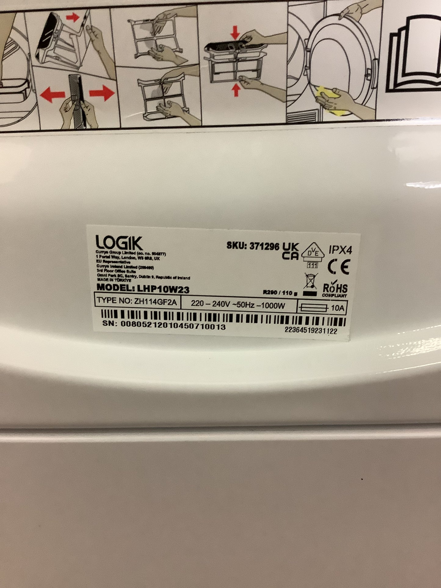 Logik 10kg Tumble Dryer LHP10W23 L50725