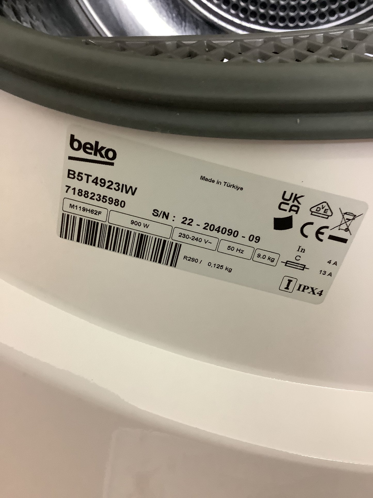 Beko 9kg Tumble Dryer B5T49231W L50561