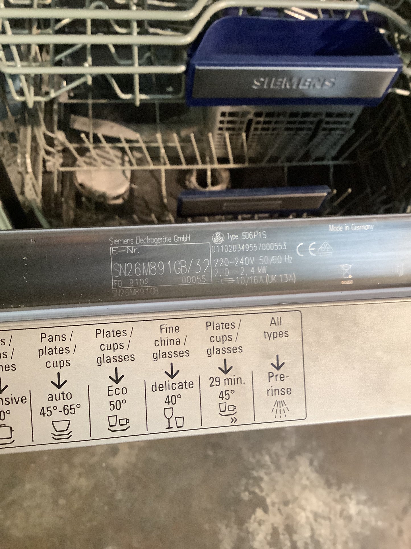 Siemens Dishwasher SN26M891GB L47671