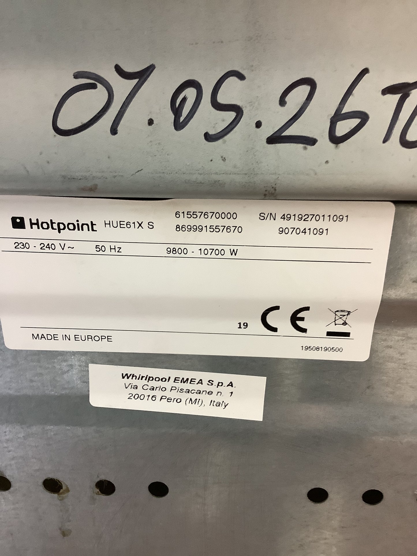 Hotpoint 60cm Cooker, Double Oven & Grill HUE61X S L52537