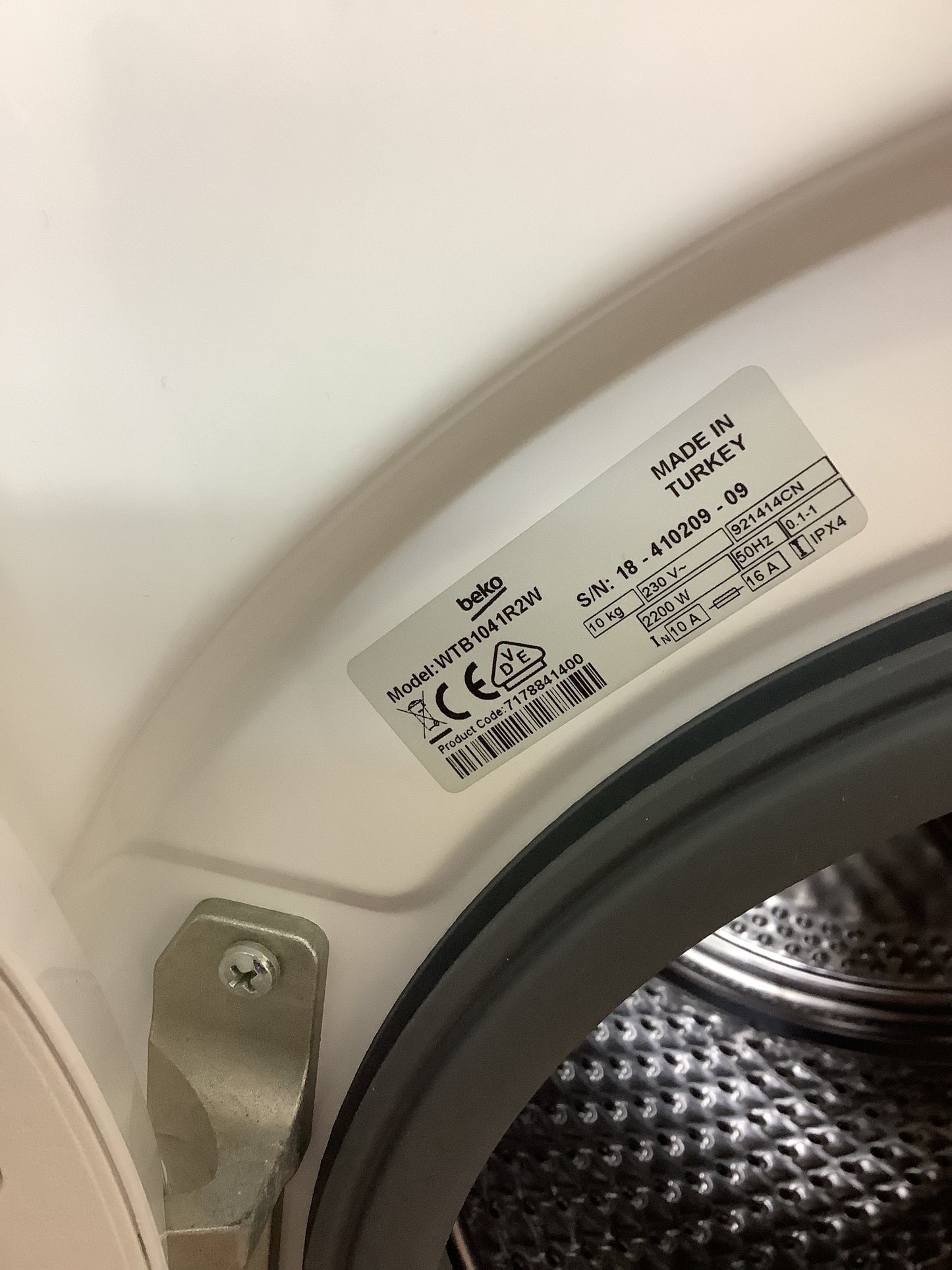 Beko 10kg Washing Machine WTB1041R2W L52545