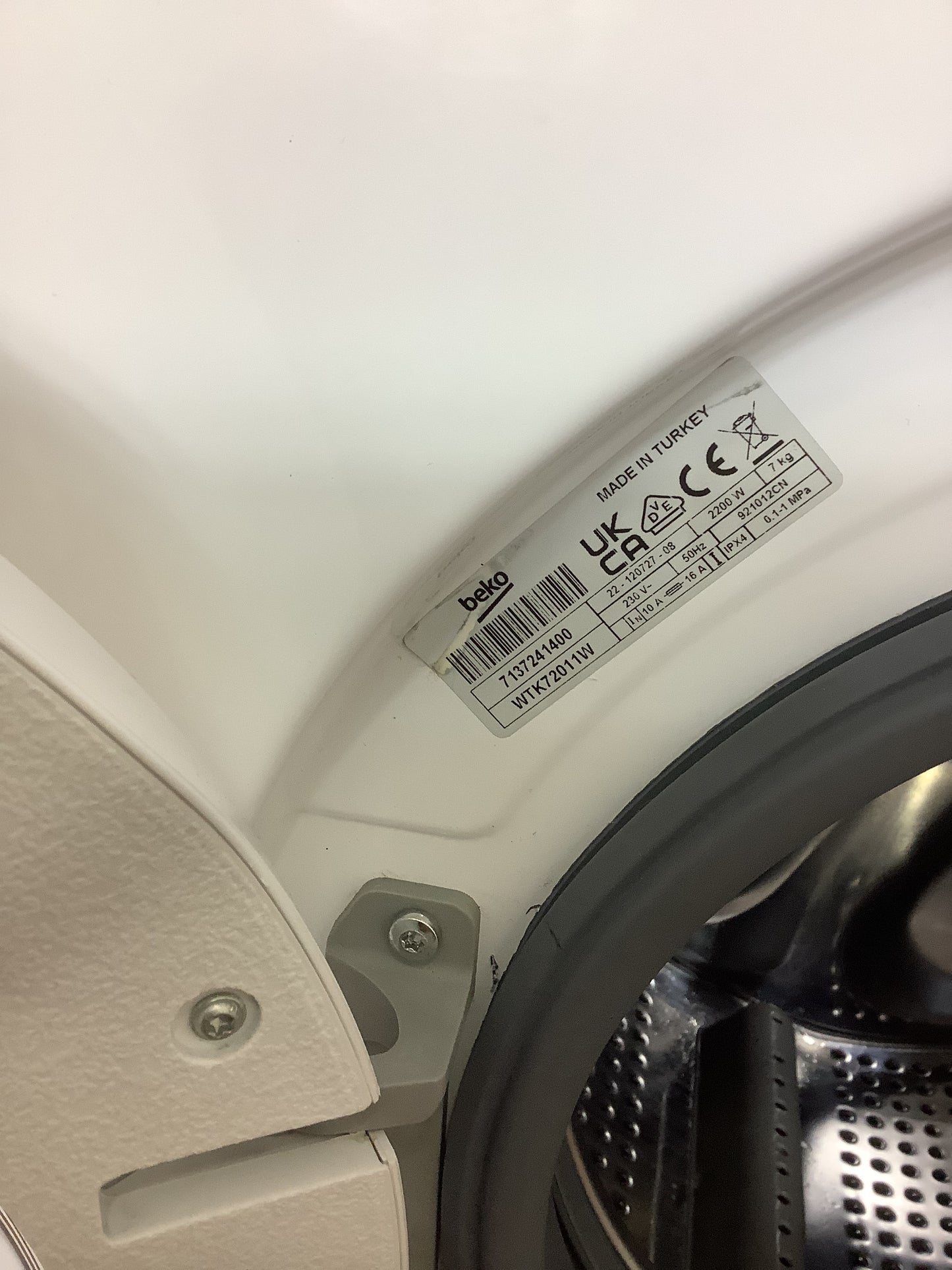 Beko 7kg Washing Machine WTK72011W L52593