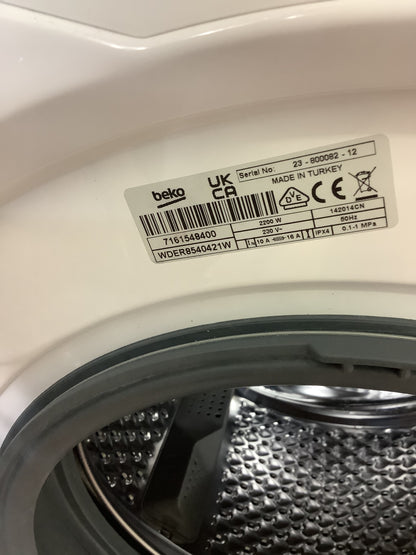 Beko 8kg & 5kg Washer Dryer { Bluetooth Connectivity with HomeWhiz } WDER8540421W L52569