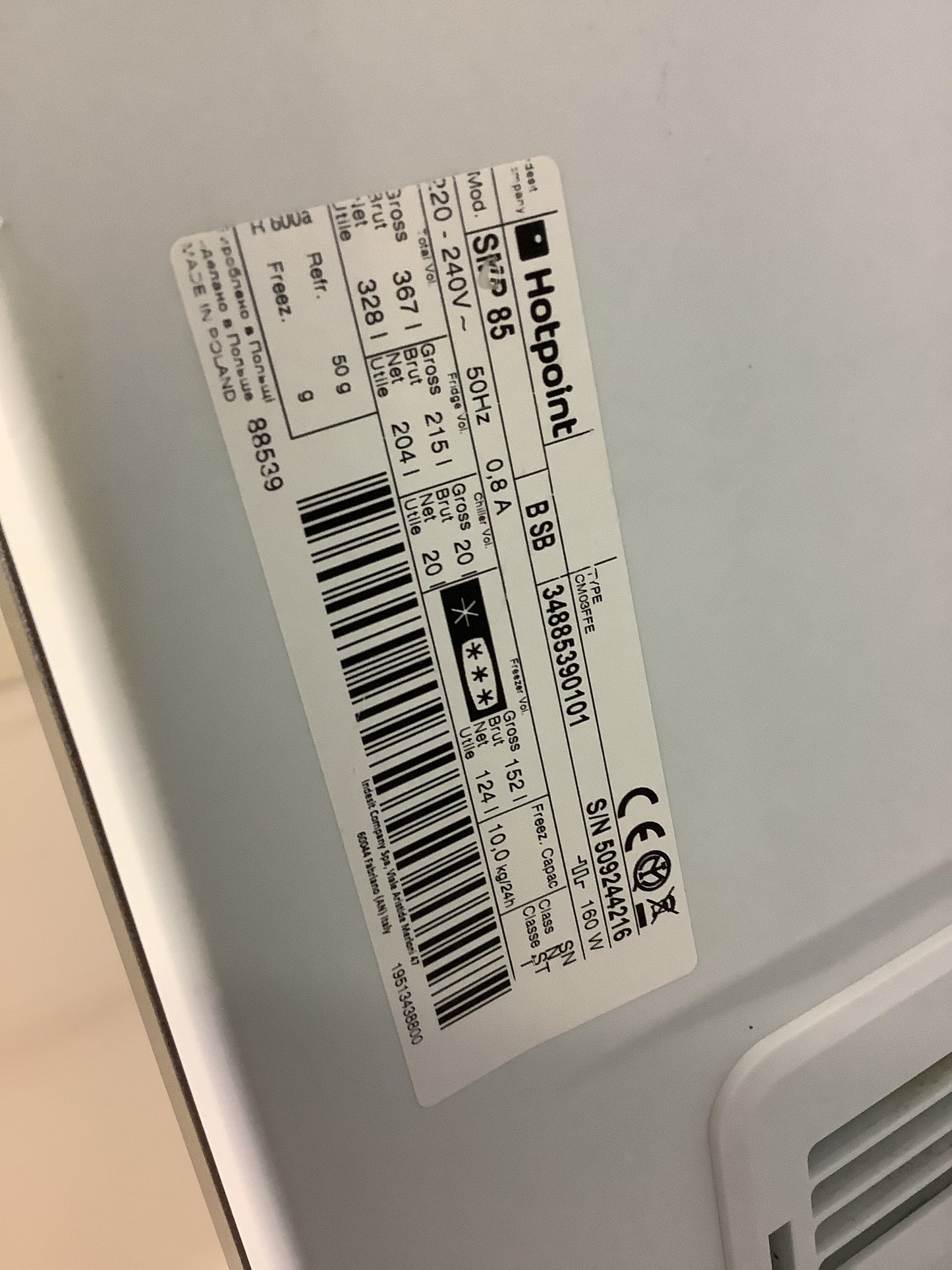 Hotpoint Fridge Freezer SMP85 L52412