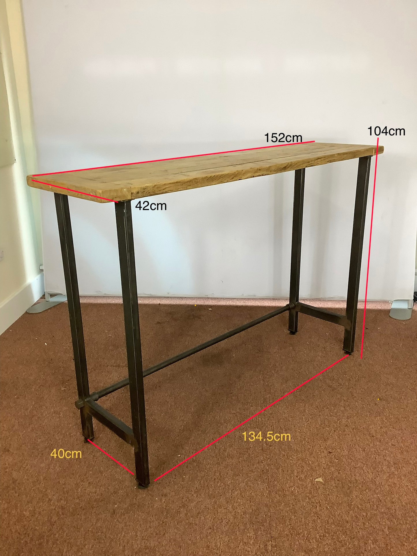 Industrial Narrow Console Table  F27625