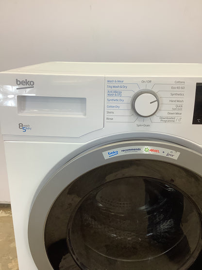 Beko 8kg/5kg Washer Dryer WDEX8540430W, Bluetooth Connectivity. L53961