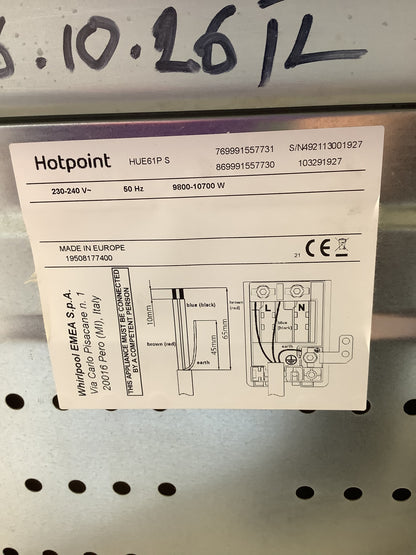 Hotpoint 60cm Double Oven & Grill Electric CookerHUE61PS. L53929