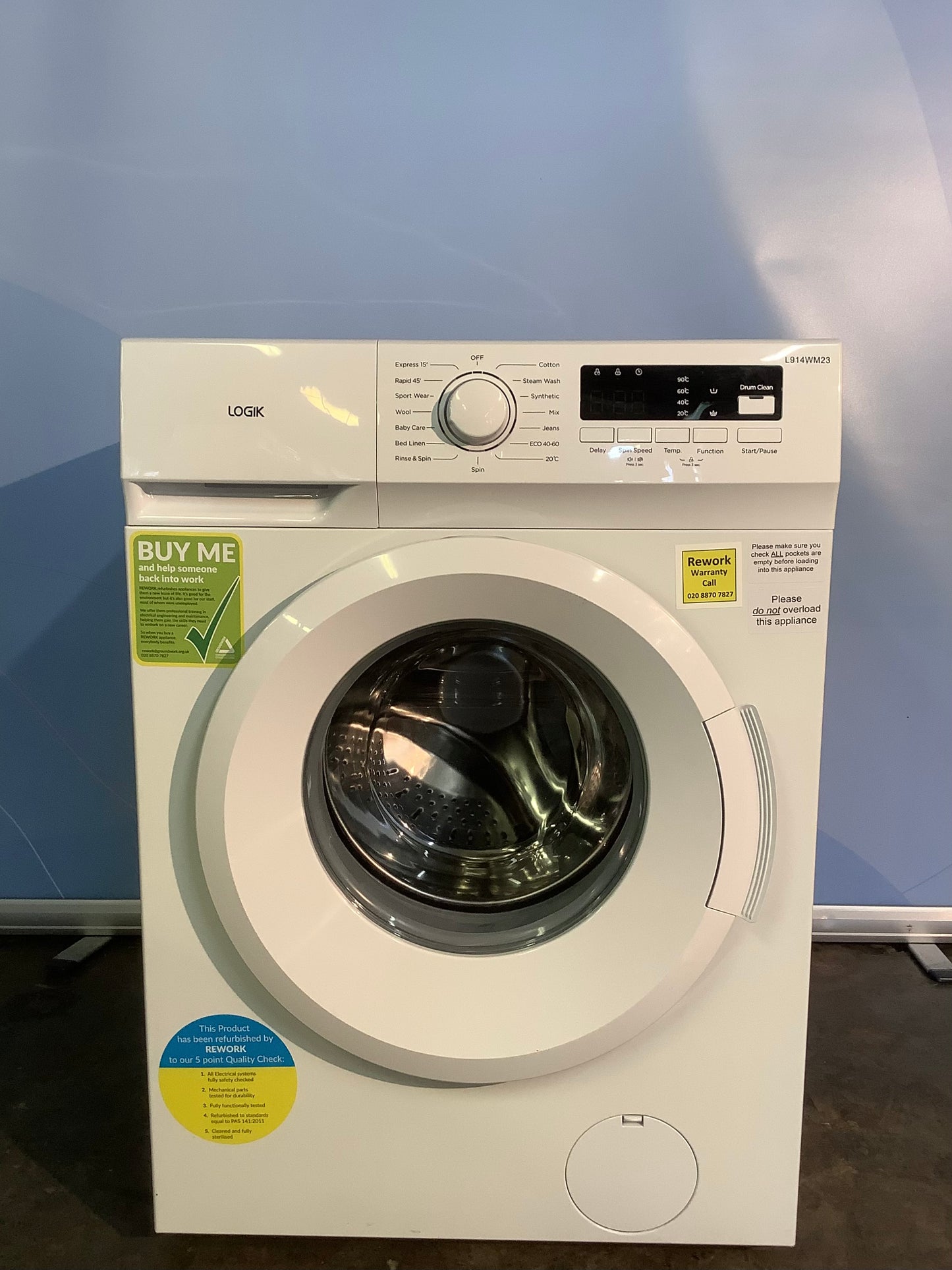 Logik 9kg Washing Machine L914WM23 L48843