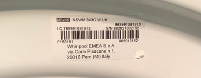 Hotpoint 8kg Washing Machine NSWM843CWUK L48879