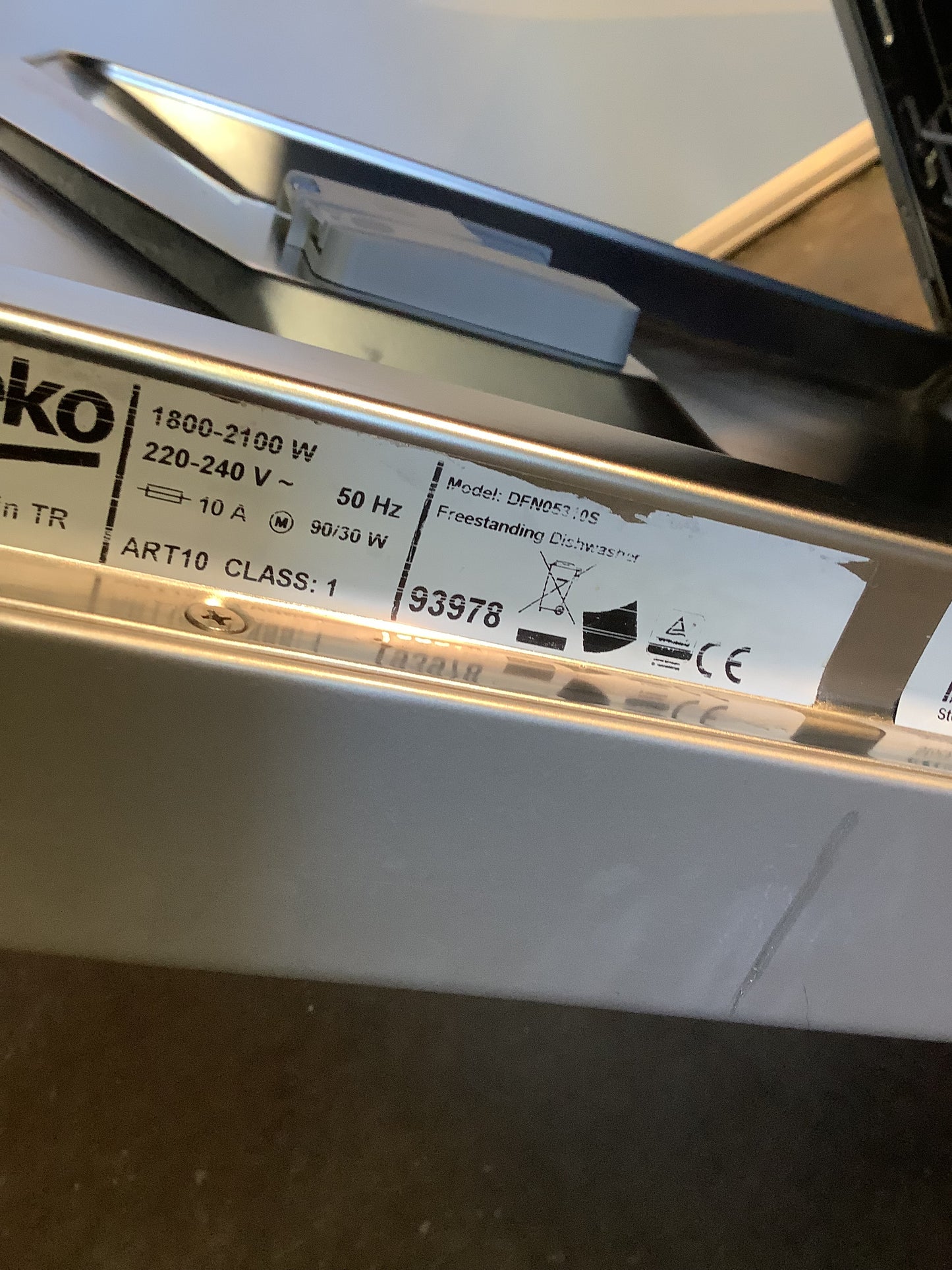 Beko Dishwasher DFNO5310S L48401