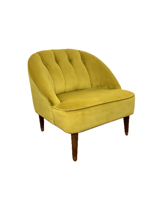Yellow [mustard] Velvet Cocktail Accent Chair F27294