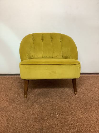 Yellow [mustard] Velvet Cocktail Accent Chair F27294