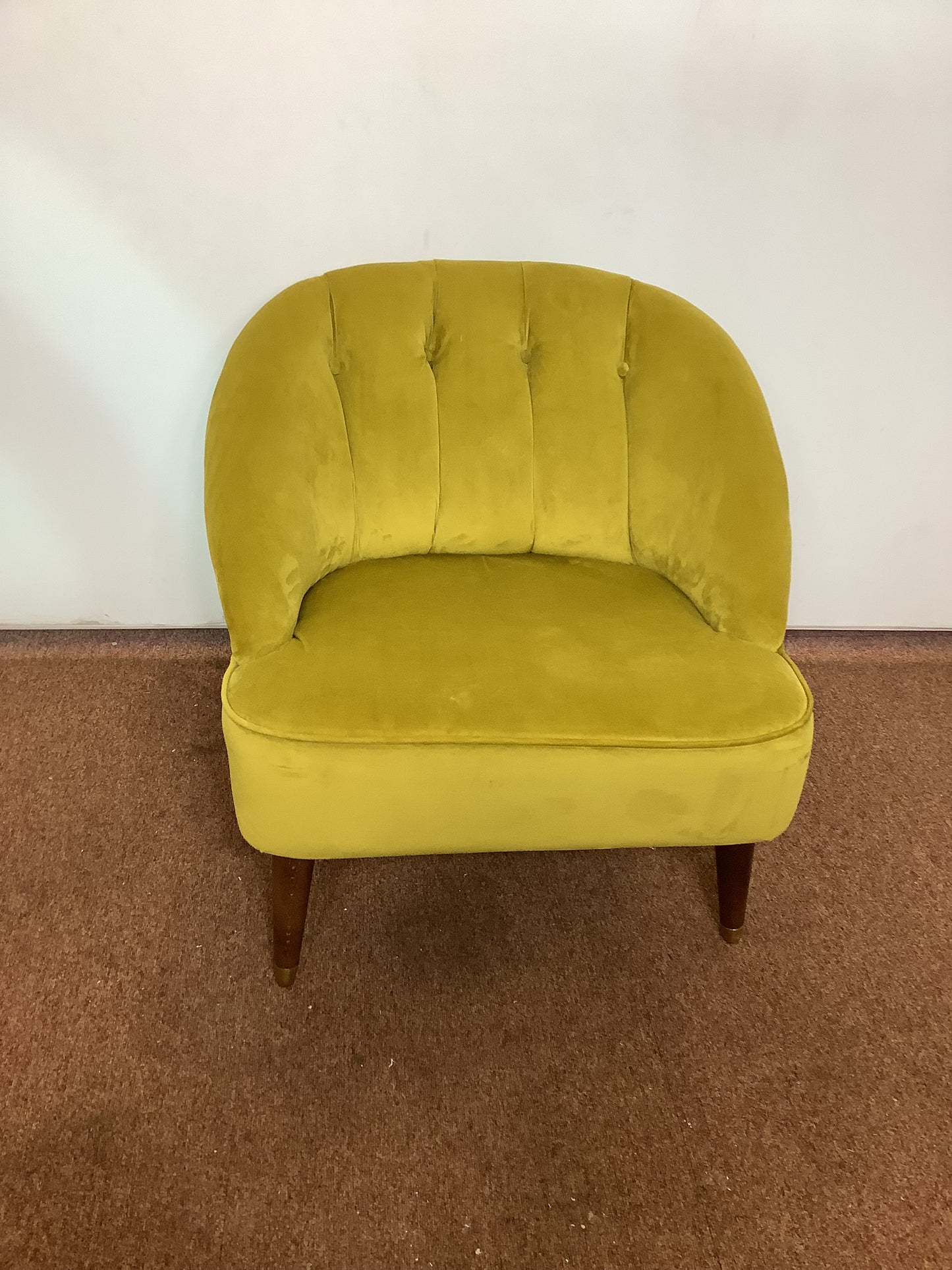 Yellow [mustard] Velvet Cocktail Accent Chair F27294