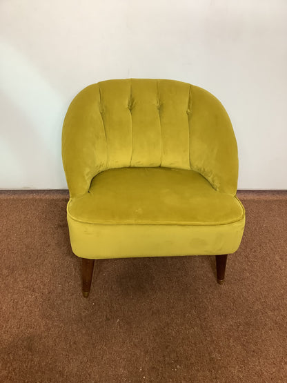 Yellow [mustard] Velvet Cocktail Accent Chair F27294