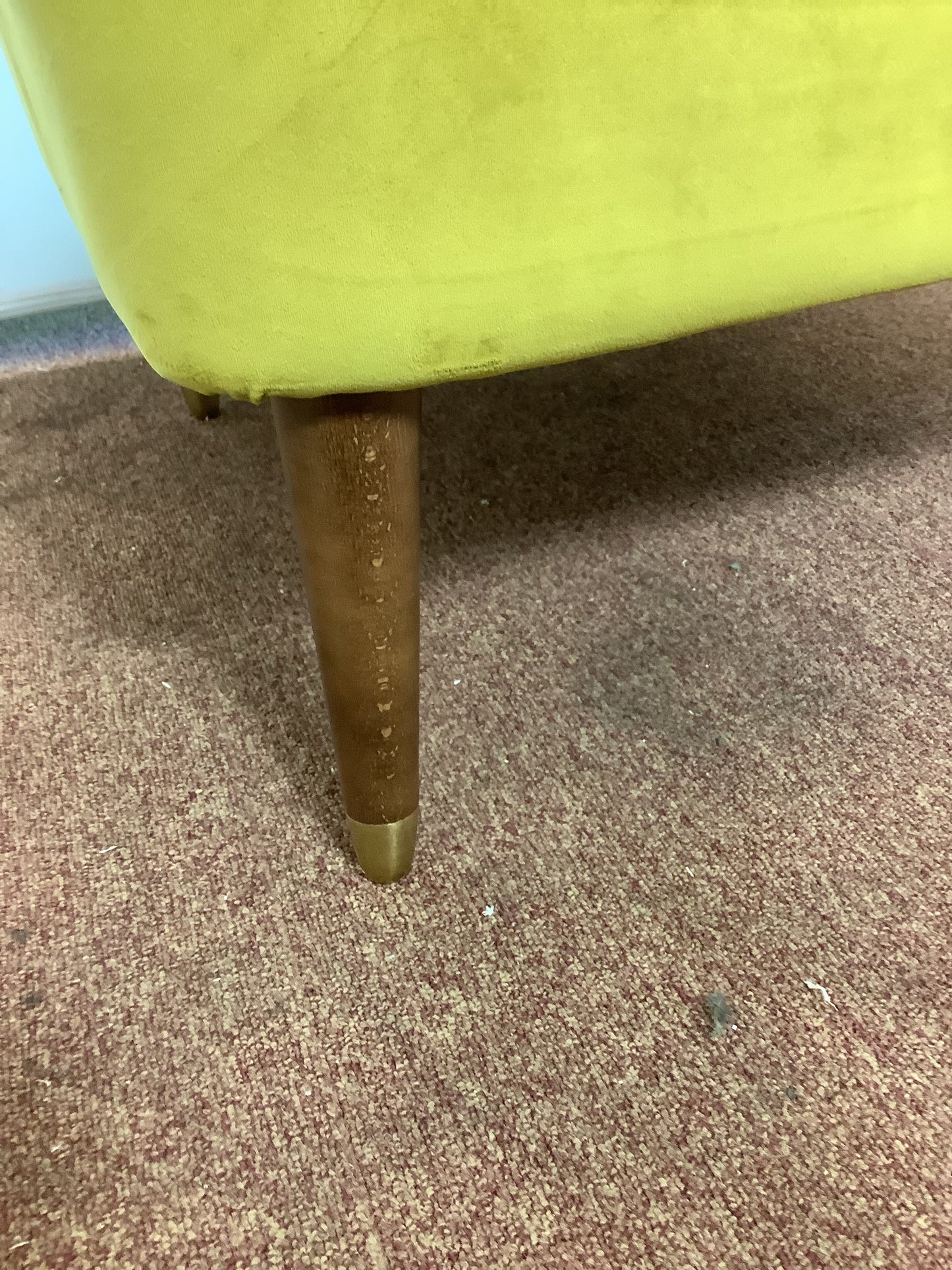 Yellow [mustard] Velvet Cocktail Accent Chair F27294