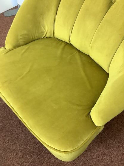 Yellow [mustard] Velvet Cocktail Accent Chair F27294
