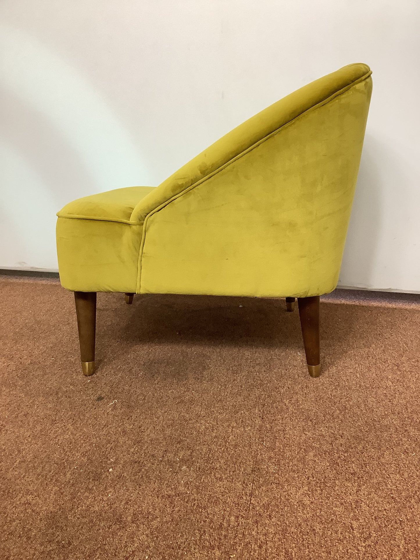 Yellow [mustard] Velvet Cocktail Accent Chair F27294